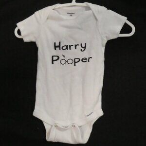 GERBER "Harry Pooper" Funny Baby Onesie - Size 0-3 Months NWOT